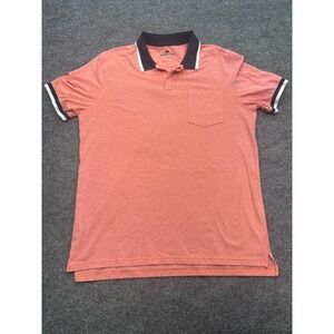 The Normal Brand Mens Active Puremeso Polo Shirt Orange Heather Large Pocket L